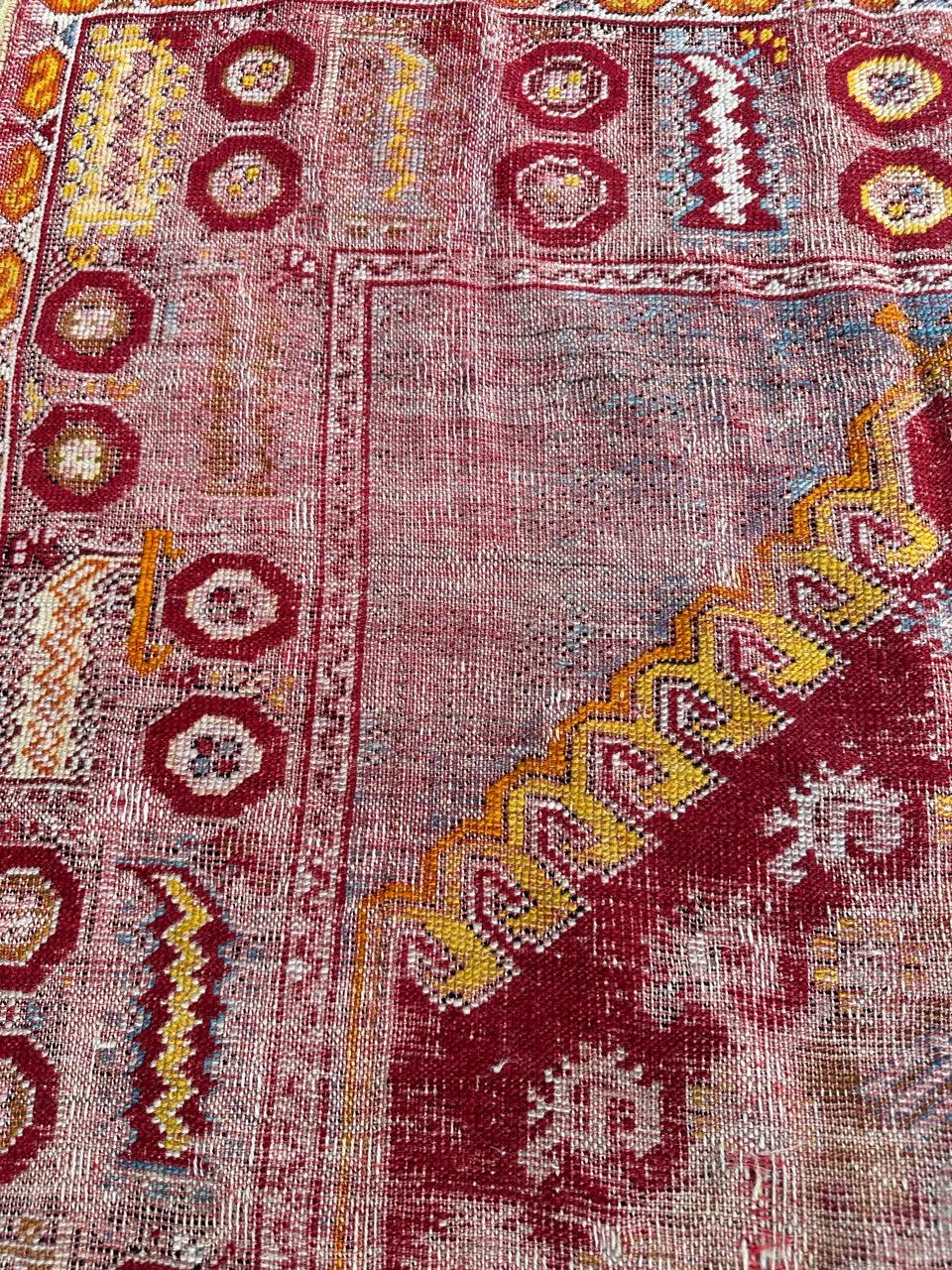 Wool Bobyrug’s Pretty distressed antique Turkish runner  For Sale