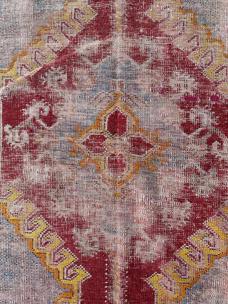 Bobyrug’s Pretty distressed antique Turkish runner For Sale 1