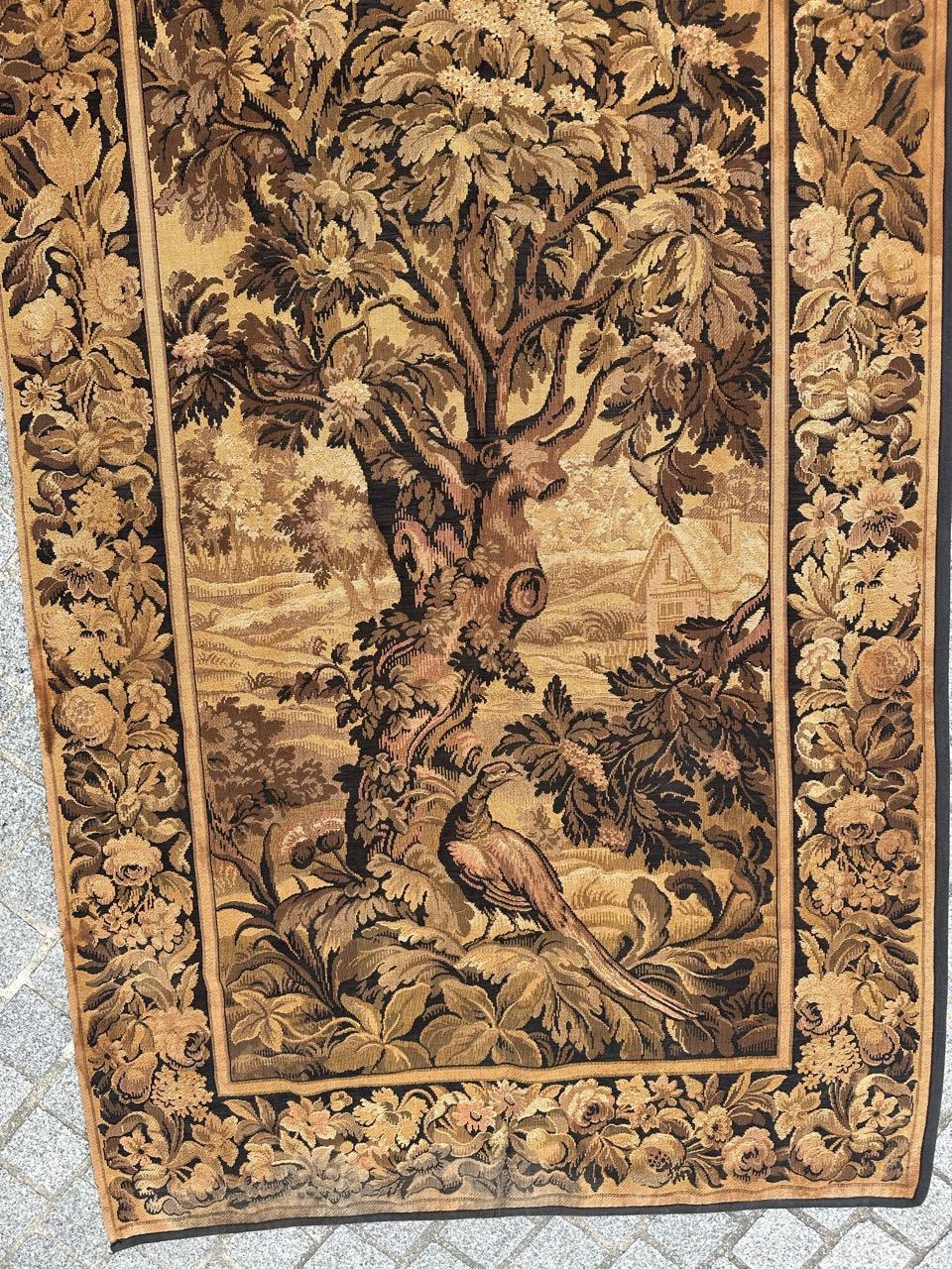 Machine-Made Pretty early 20th century French Aubusson style Jacquard Tapestry For Sale