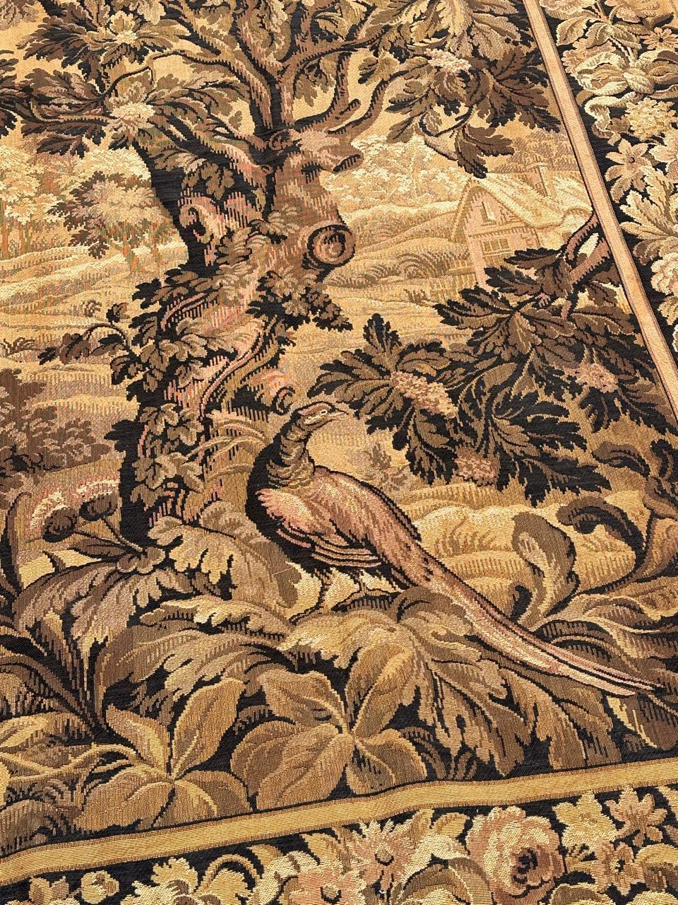Wool Pretty early 20th century French Aubusson style Jacquard Tapestry For Sale