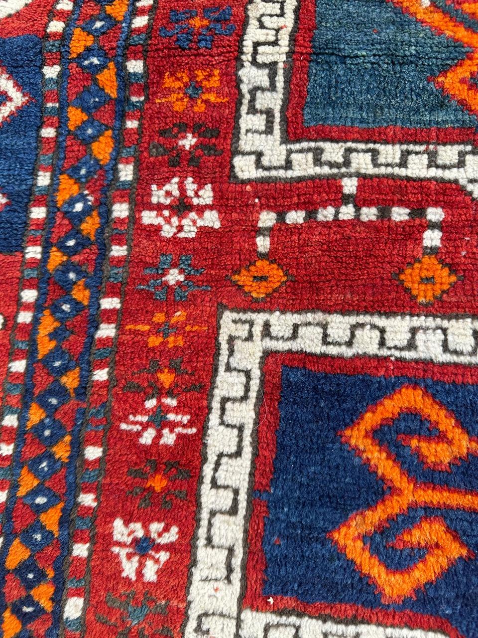 Bobyrug’s Pretty early 20th century Kazak rug  For Sale 4