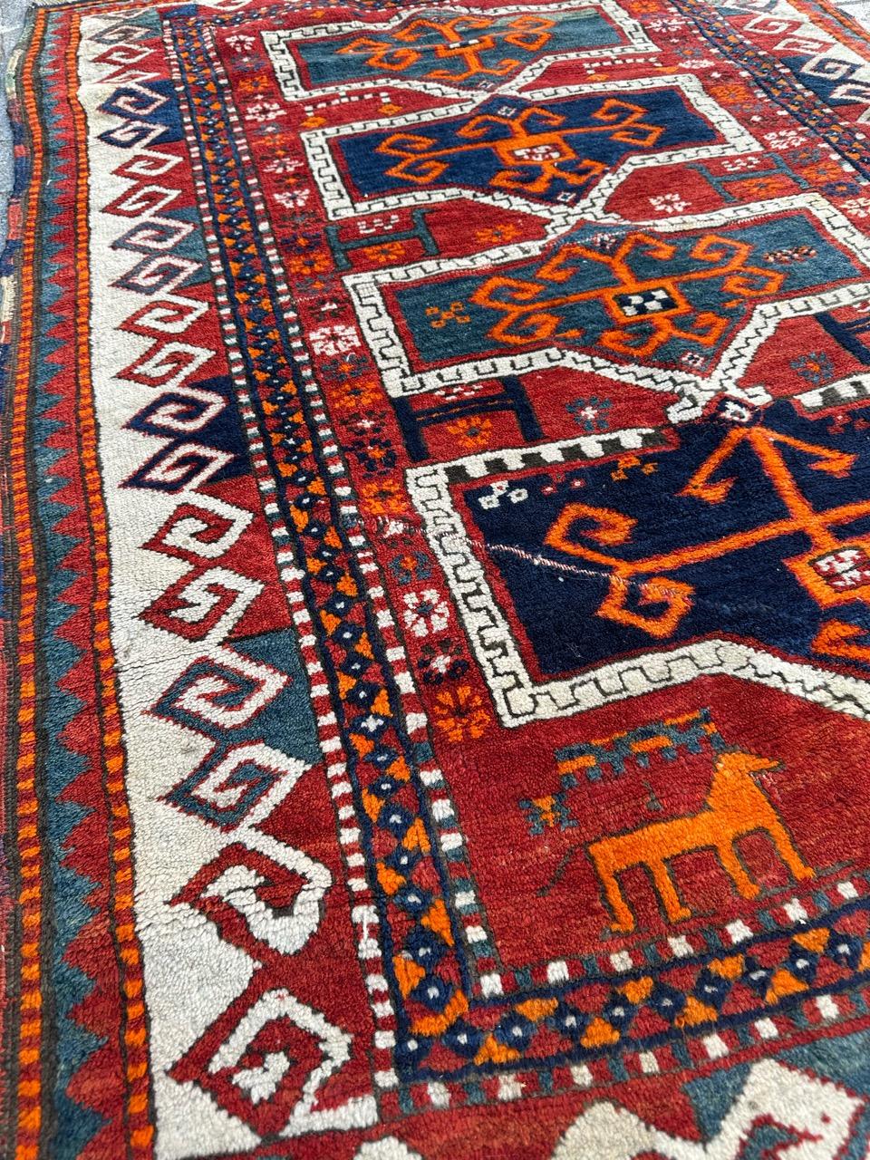 Bobyrug's Hübscher kasachischer Teppich aus dem frühen 20.  im Angebot 6