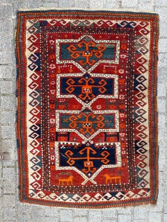 Bobyrug’s Pretty early 20th century Kazak rug