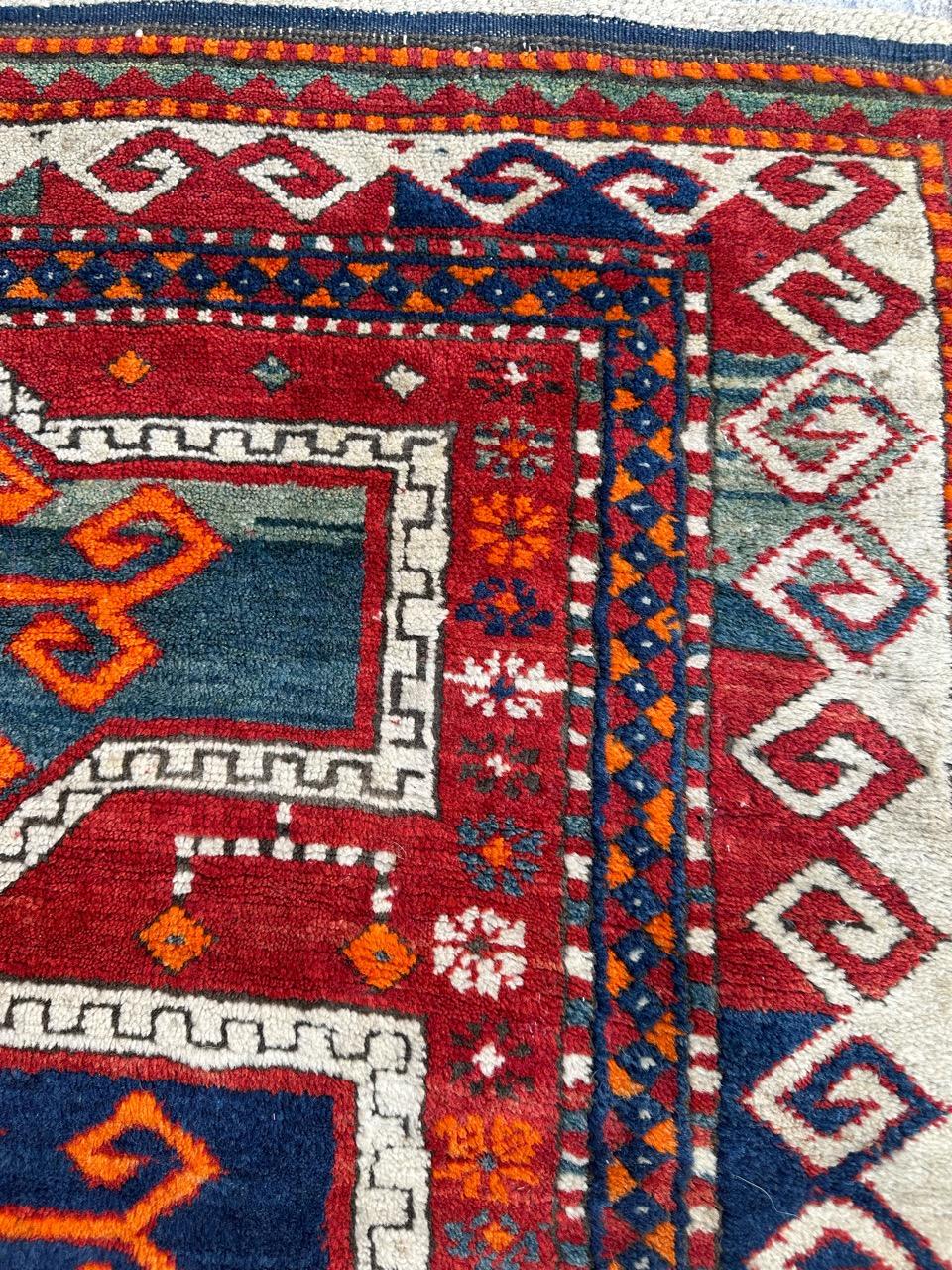 Bobyrug’s Pretty early 20th century Kazak rug  For Sale 2