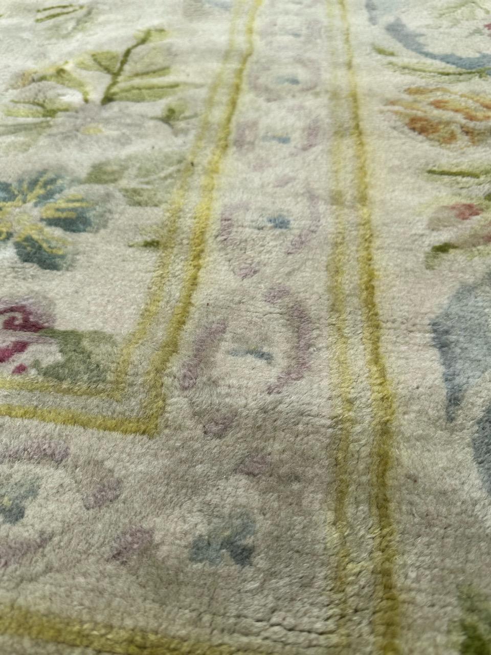 Bobyrug’s Pretty early 20th century large French Aubusson knotted rug  For Sale 8