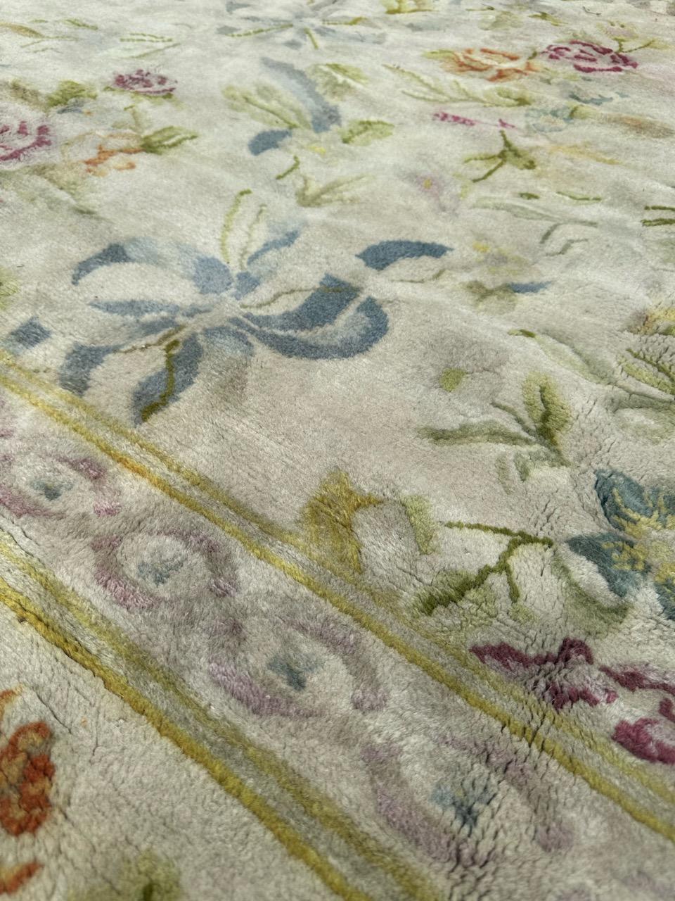 Bobyrug’s Pretty early 20th century large French Aubusson knotted rug  For Sale 10