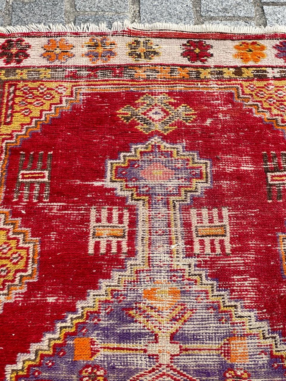 20th Century Bobyrug’s Pretty early 20th century Turkish rug  For Sale