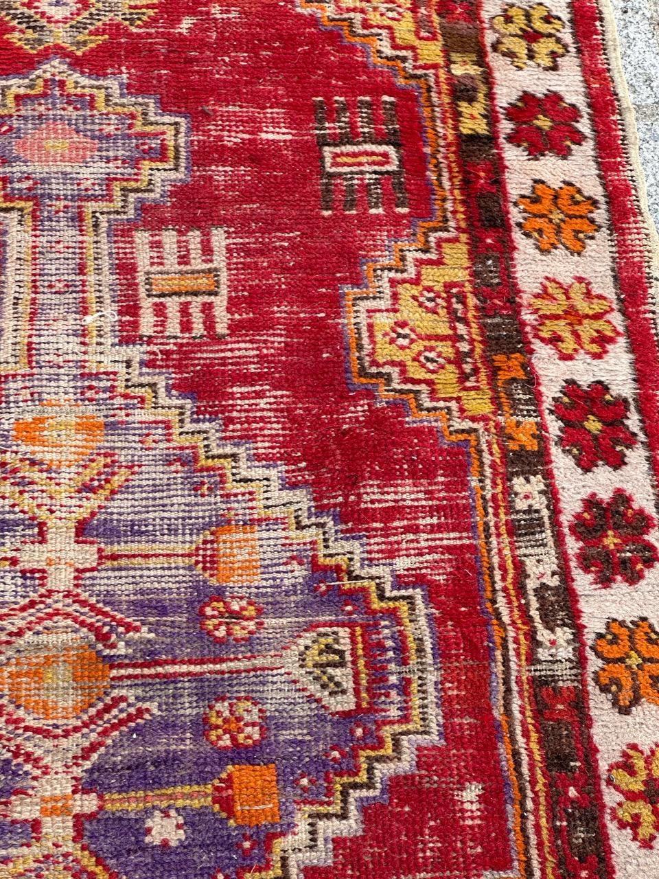 Wool Bobyrug’s Pretty early 20th century Turkish rug  For Sale