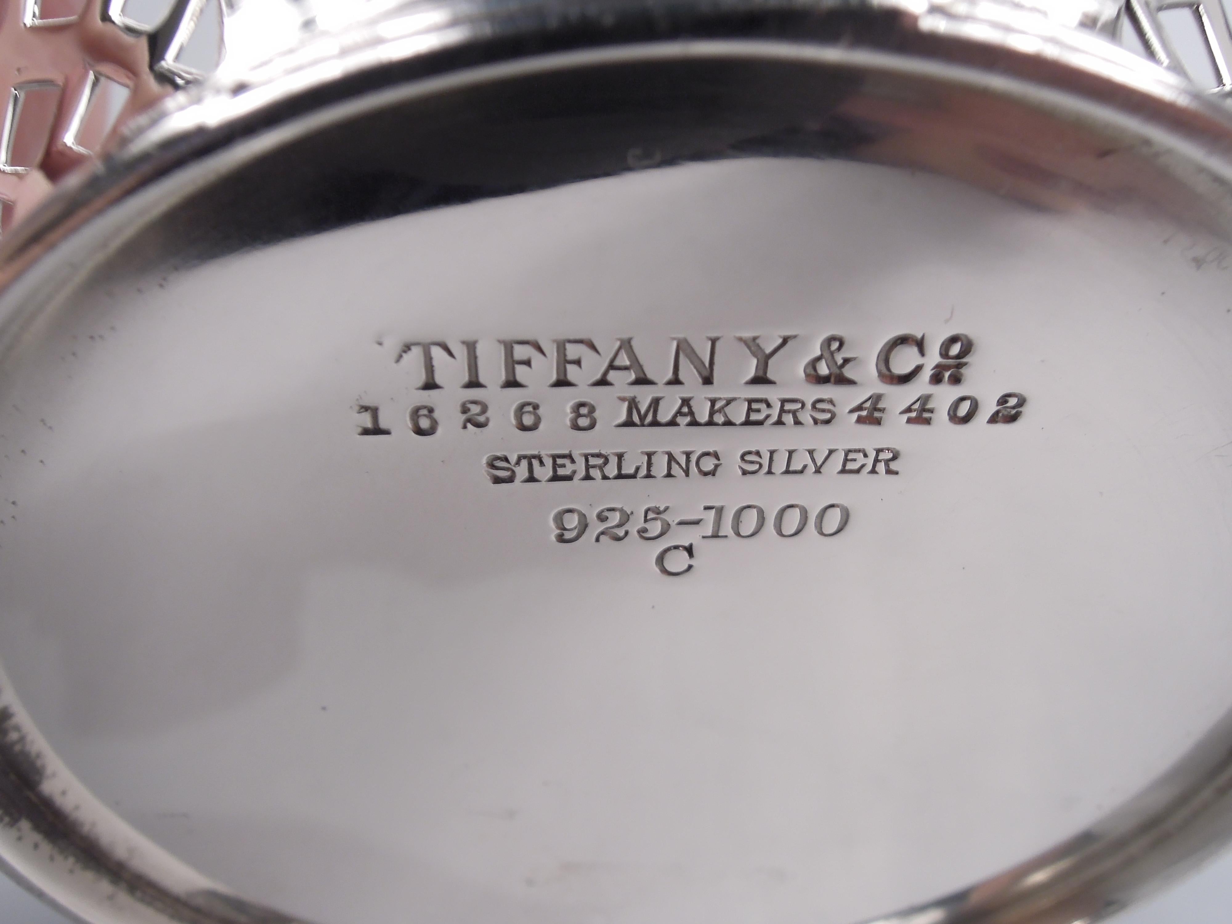 Pretty Edwardian Sterling Silver Rosebud Basket by Tiffany For Sale 6