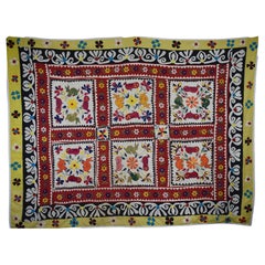 Pretty Embroidered and Appliqued Bedcover