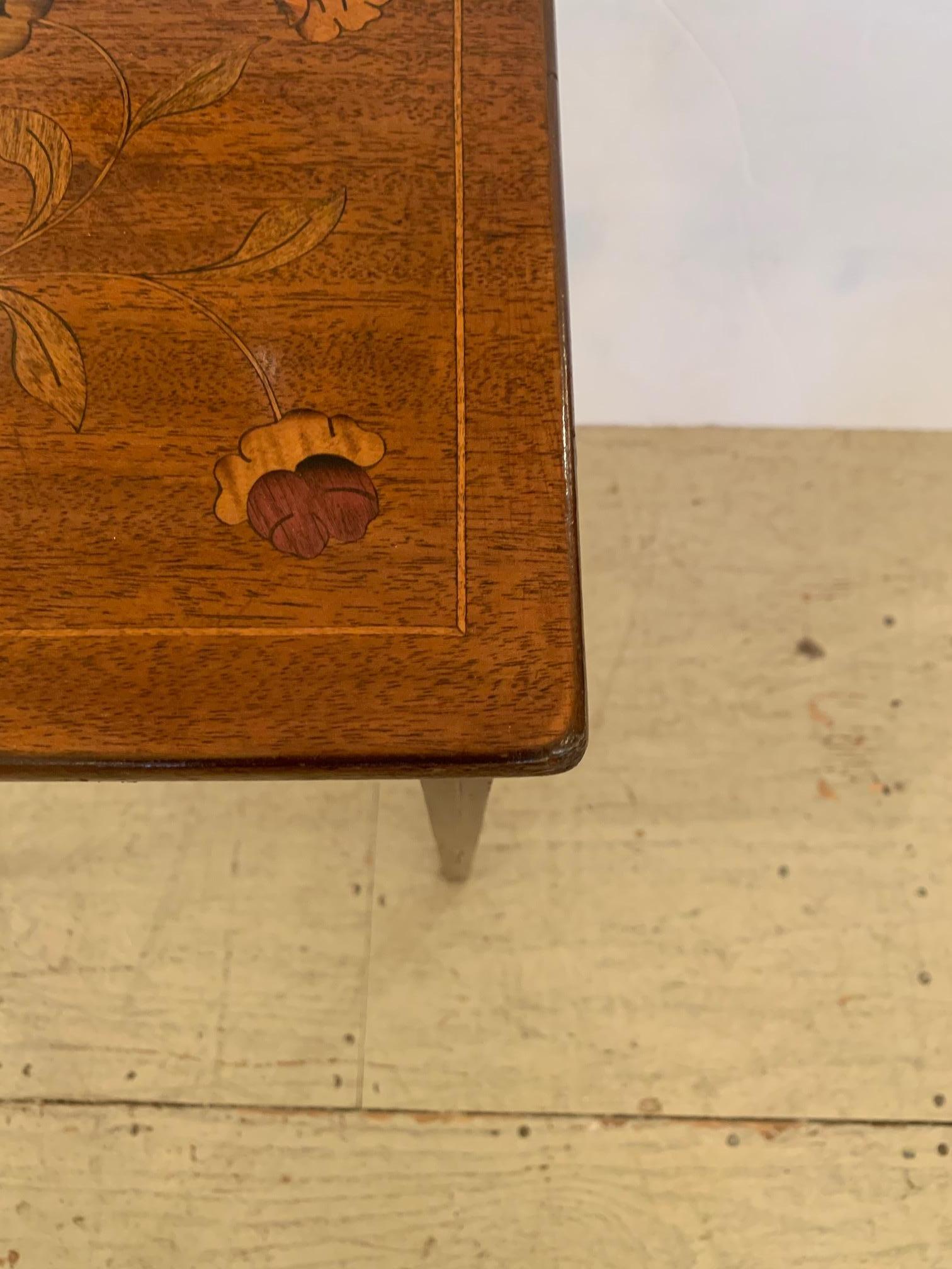 Pretty English Antique Inlaid End Table 1