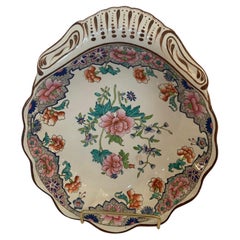 Pretty English Antique Spode Clamshell Serving Dish