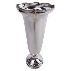 Vintage Pretty English Modern Sterling Silver Vase, 1937