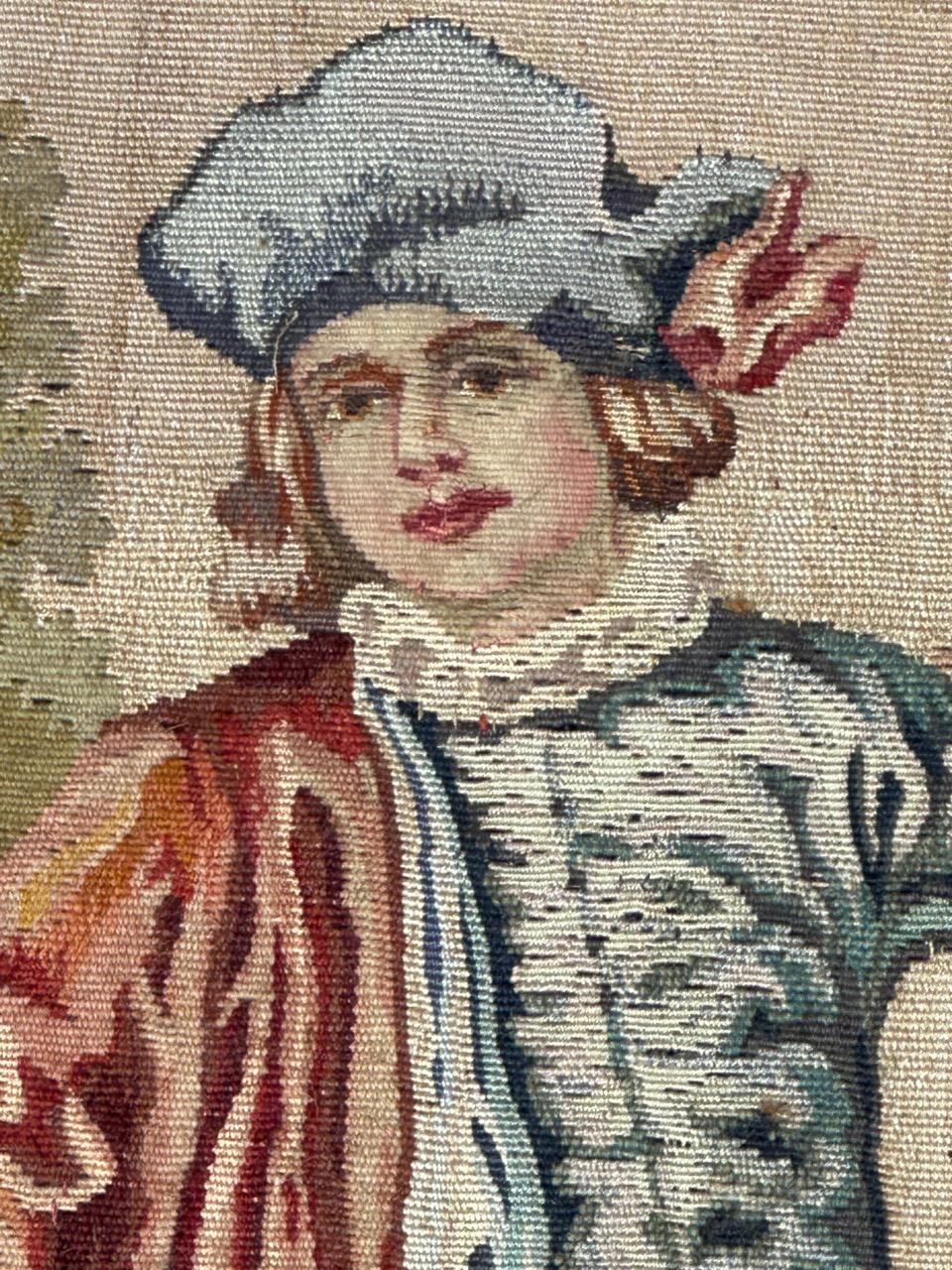 Ziemlich feiner antiker französischer Aubusson-Wandteppich im Angebot 7