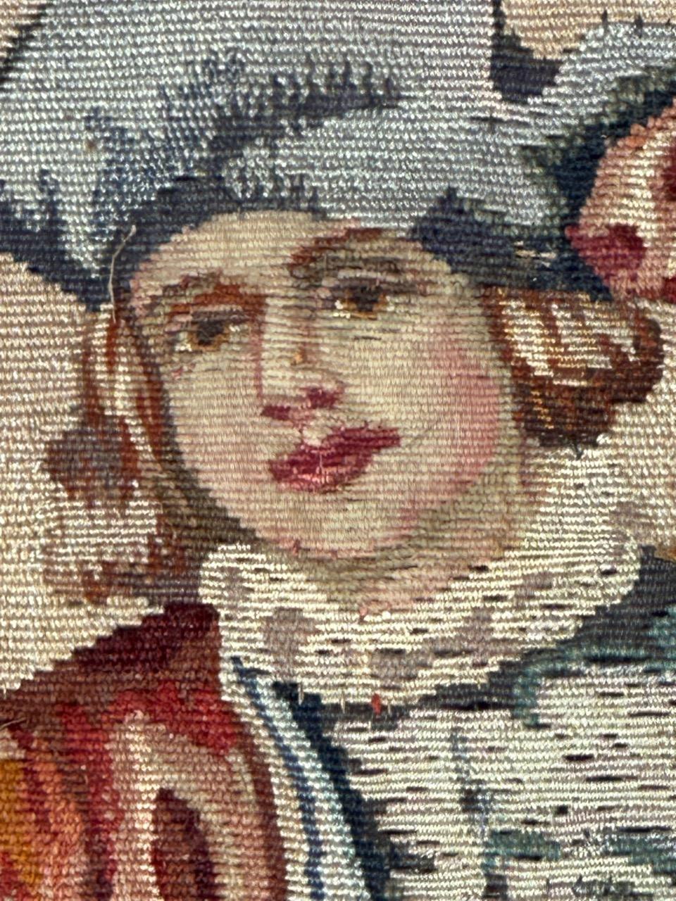 Ziemlich feiner antiker französischer Aubusson-Wandteppich im Angebot 1