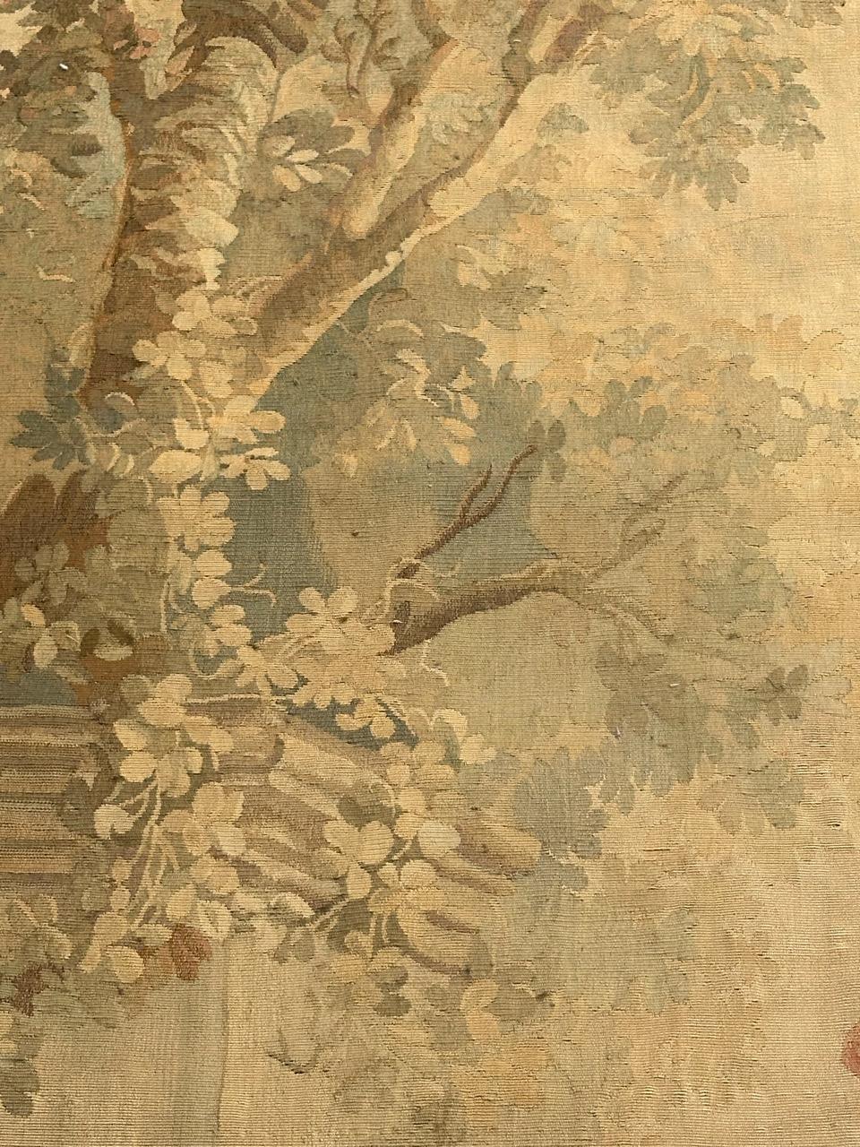 Silk Pretty fine antique silk french Aubusson tapestry For Sale