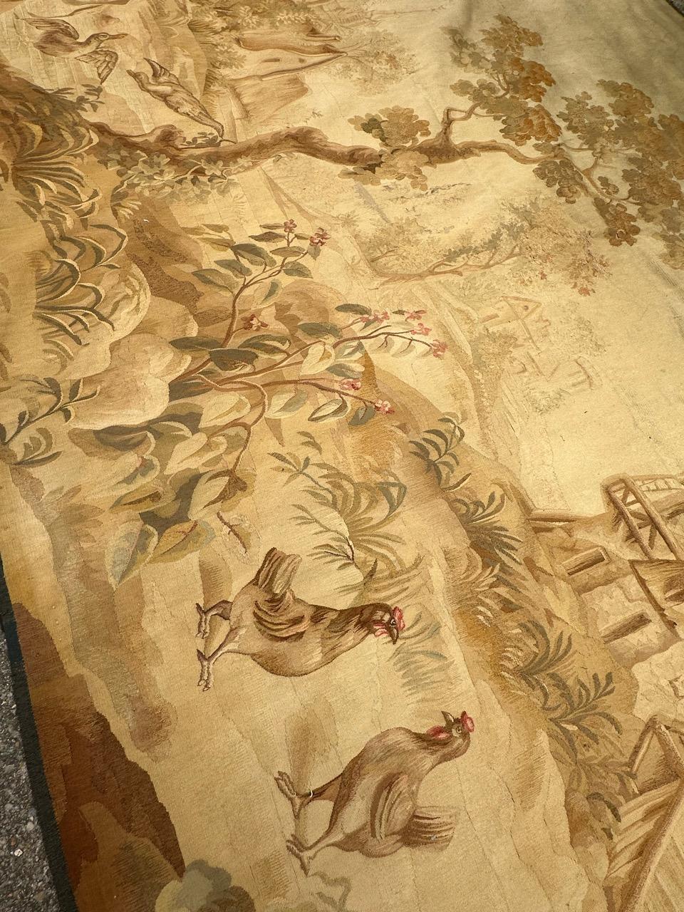 Tapiz de Aubusson antiguo francés bastante fino y grande en venta 8