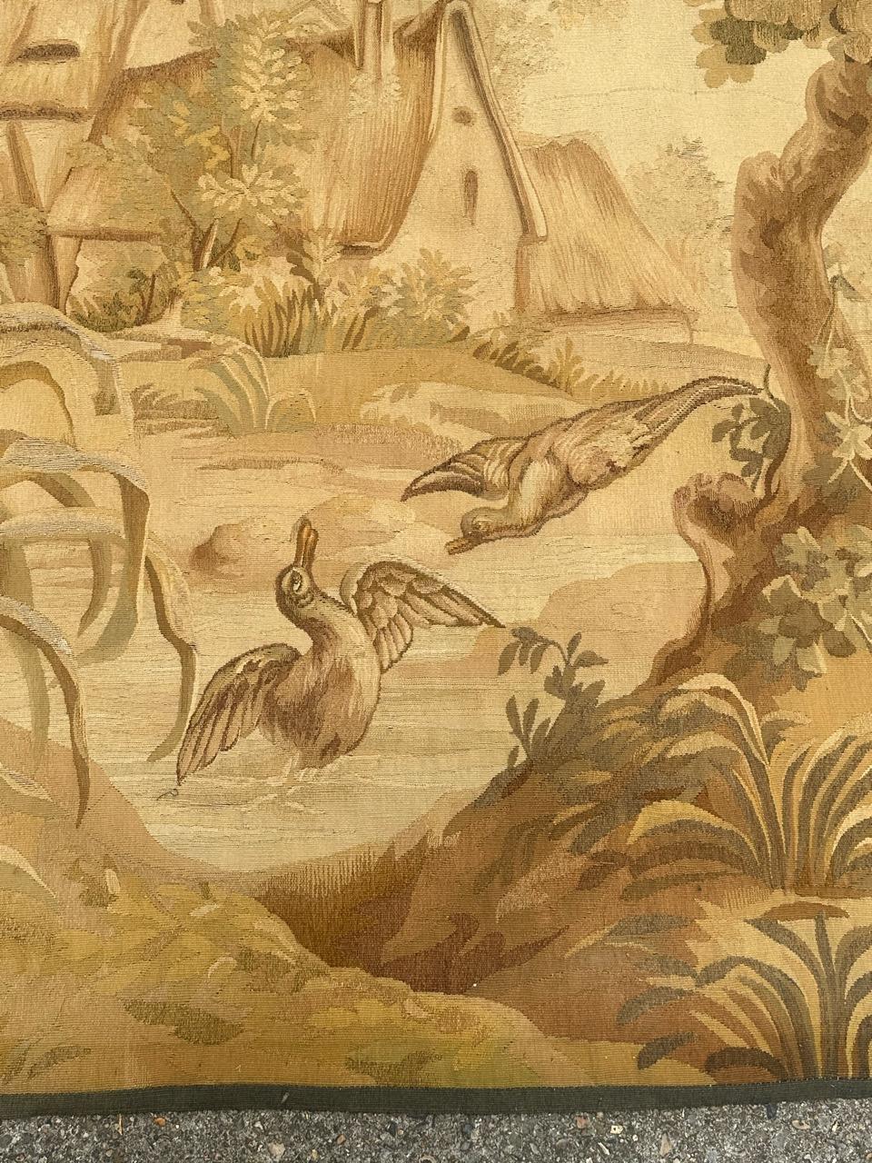 Tapiz de Aubusson antiguo francés bastante fino y grande Tejido a mano en venta