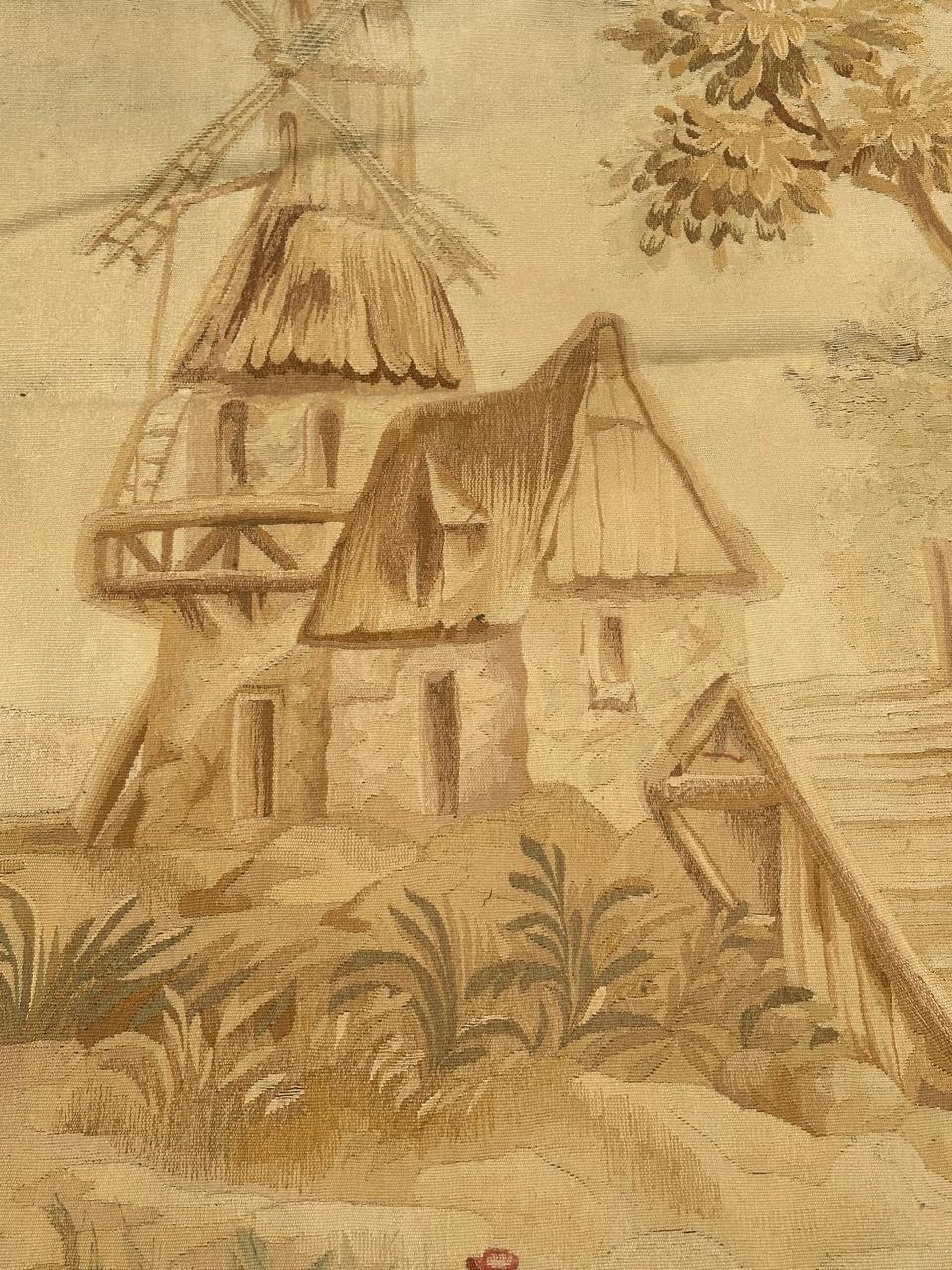 Tapiz de Aubusson antiguo francés bastante fino y grande siglo XIX en venta