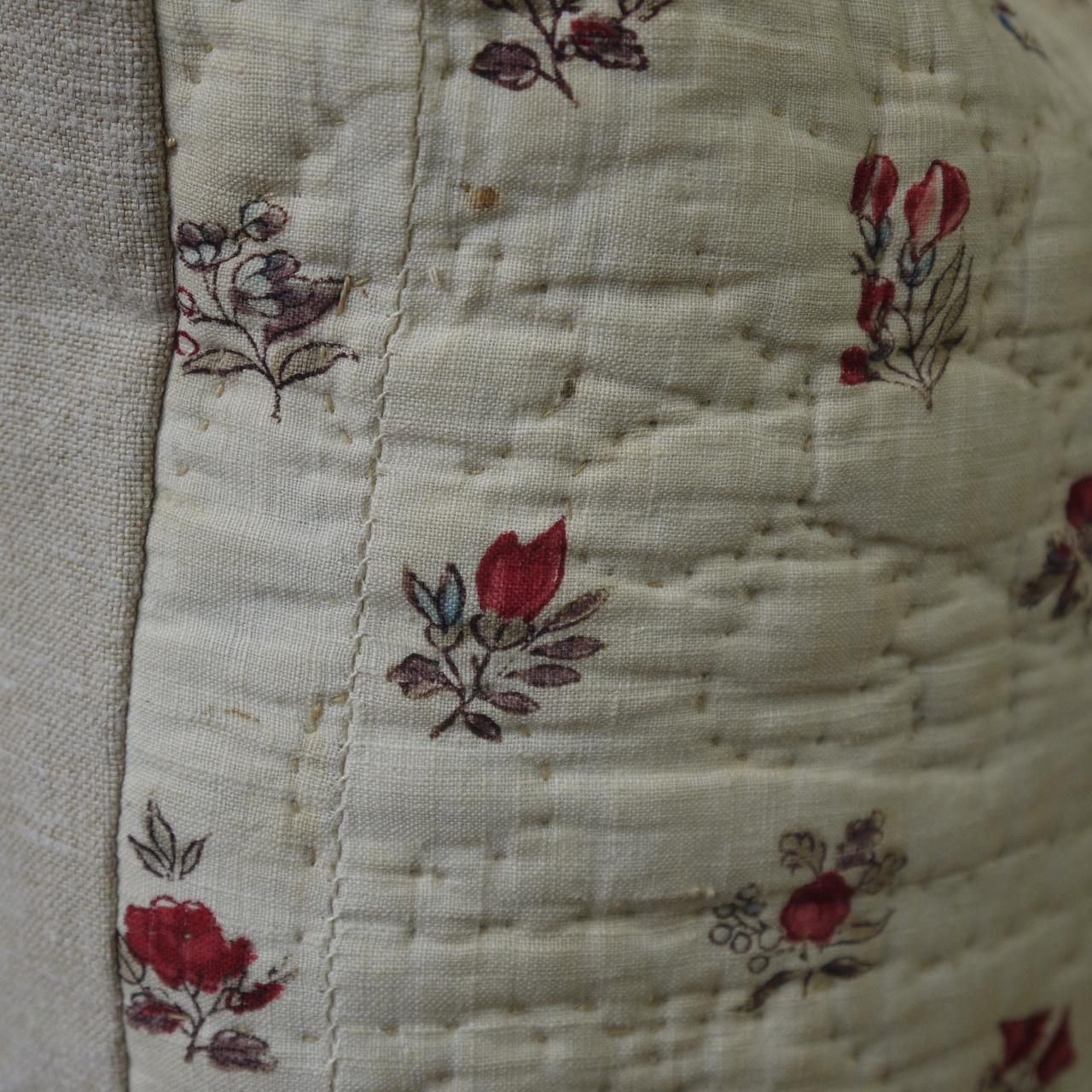 Pretty Floral Block Printed Pillow French, 18th Century 1
