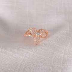 Pretty Flower Shaped Moissanite Ring 925 Sterling Silver Wedding Gift For Her.