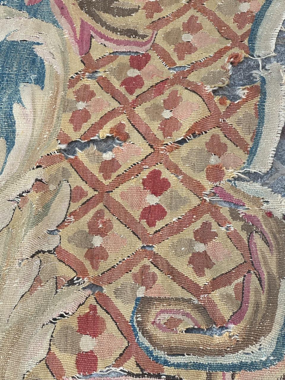 Pretty fragment of an very old Aubusson rug Tapestry For Sale 3