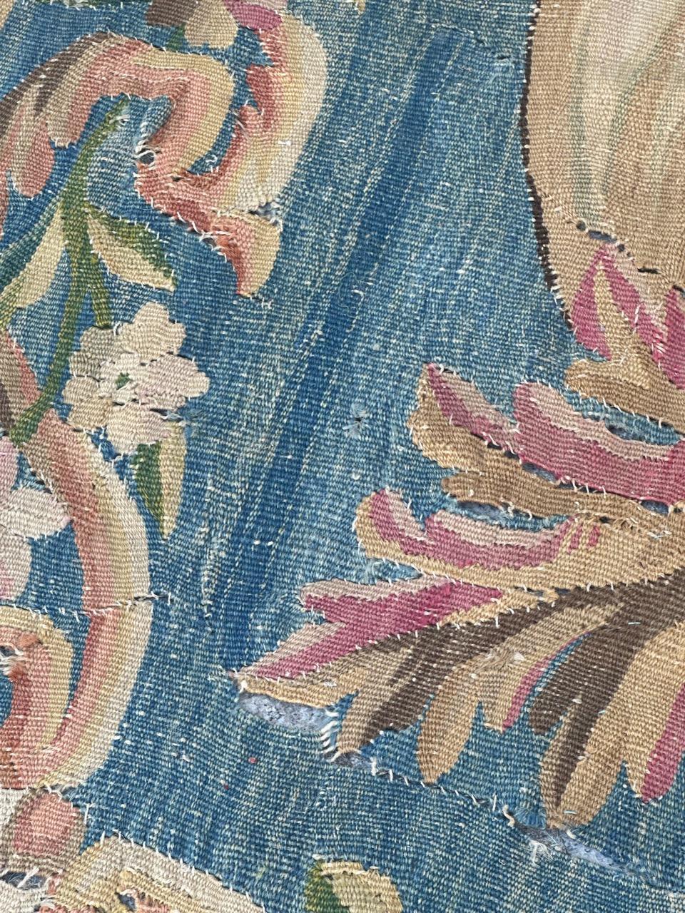 Pretty fragment of an very old Aubusson rug Tapestry For Sale 4