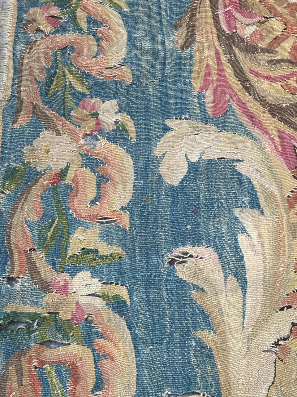 Pretty fragment of an very old Aubusson rug Tapestry For Sale 5