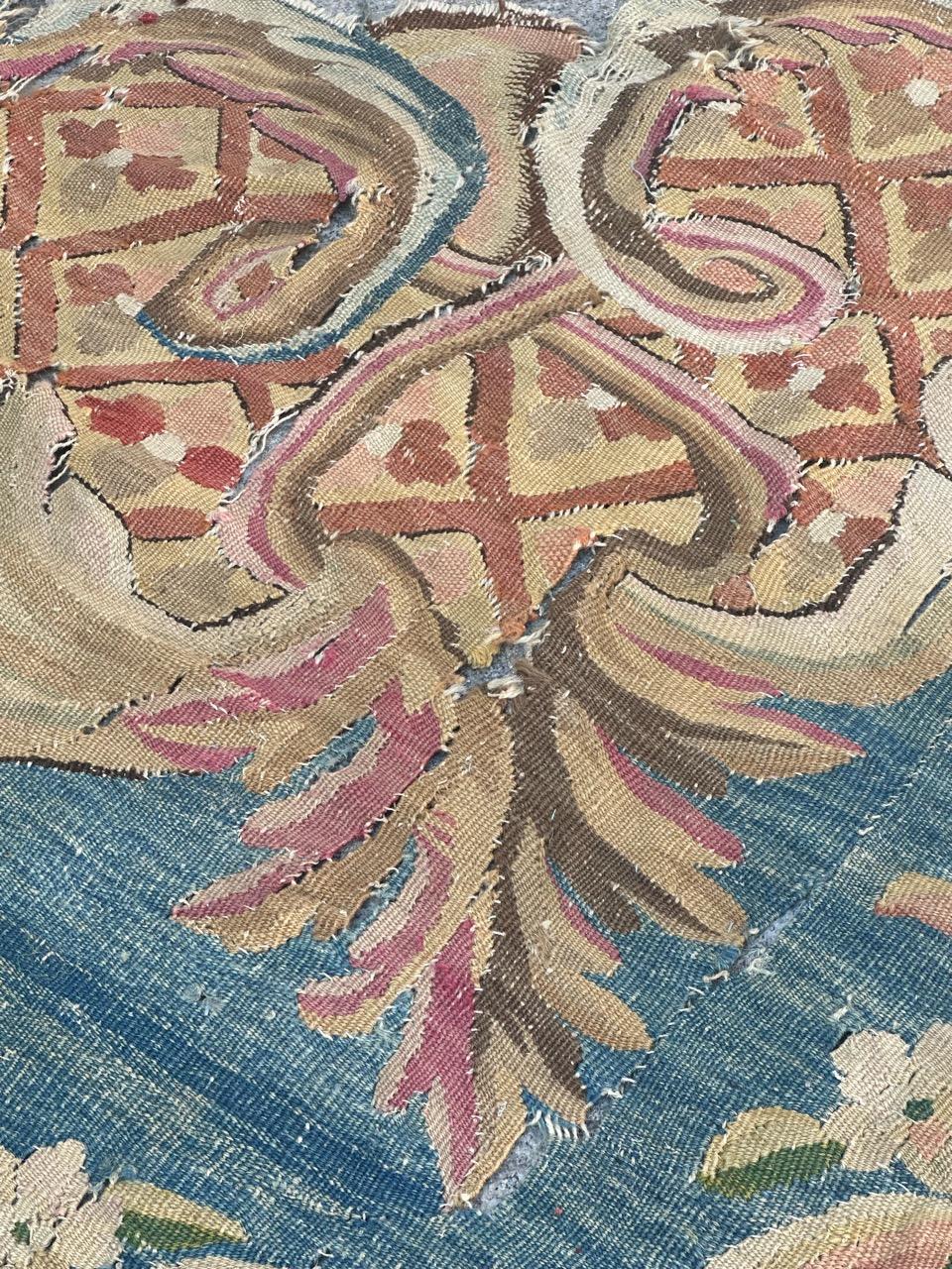Pretty fragment of an very old Aubusson rug Tapestry For Sale 6