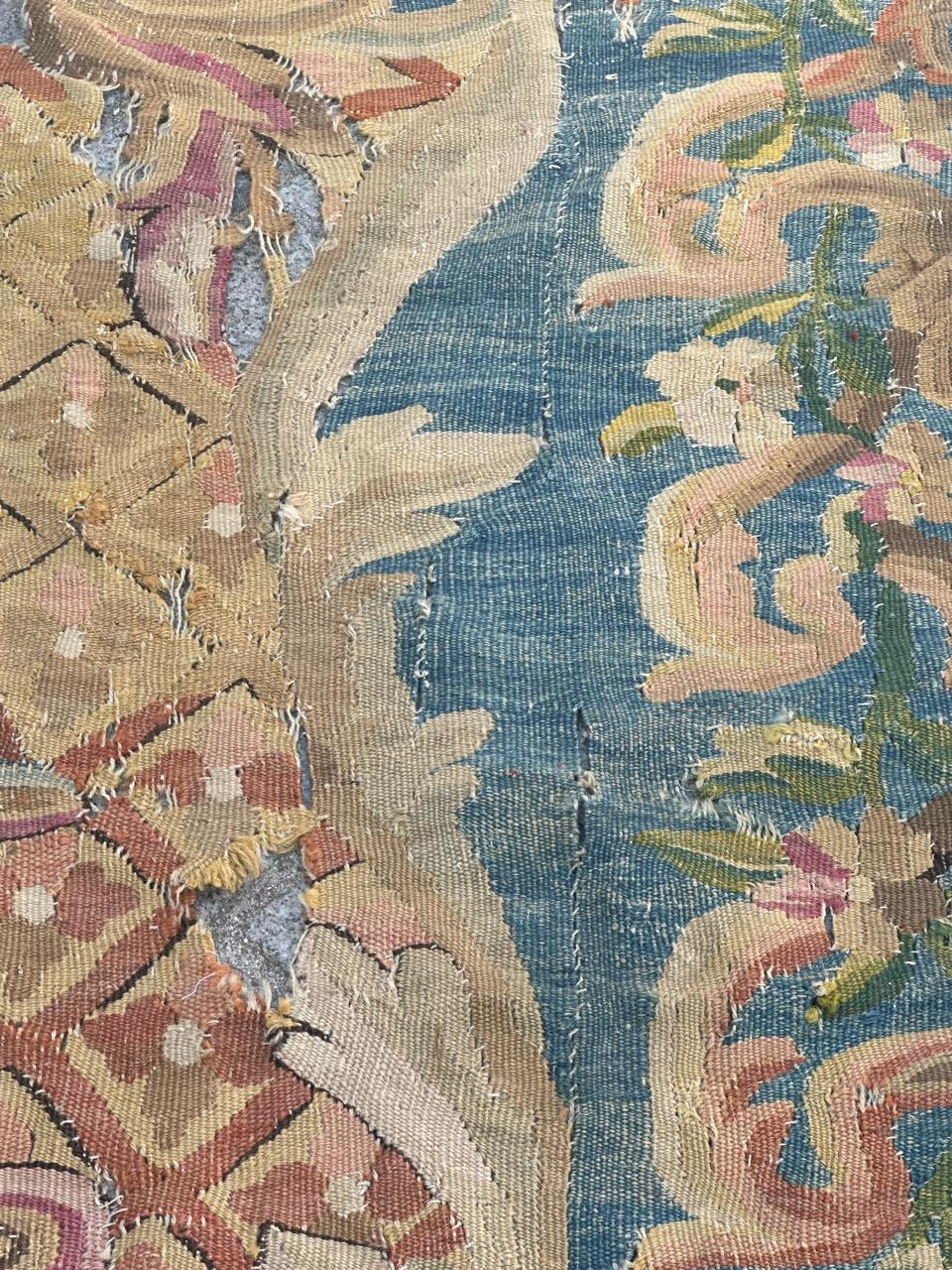 Pretty fragment of an very old Aubusson rug Tapestry For Sale 7