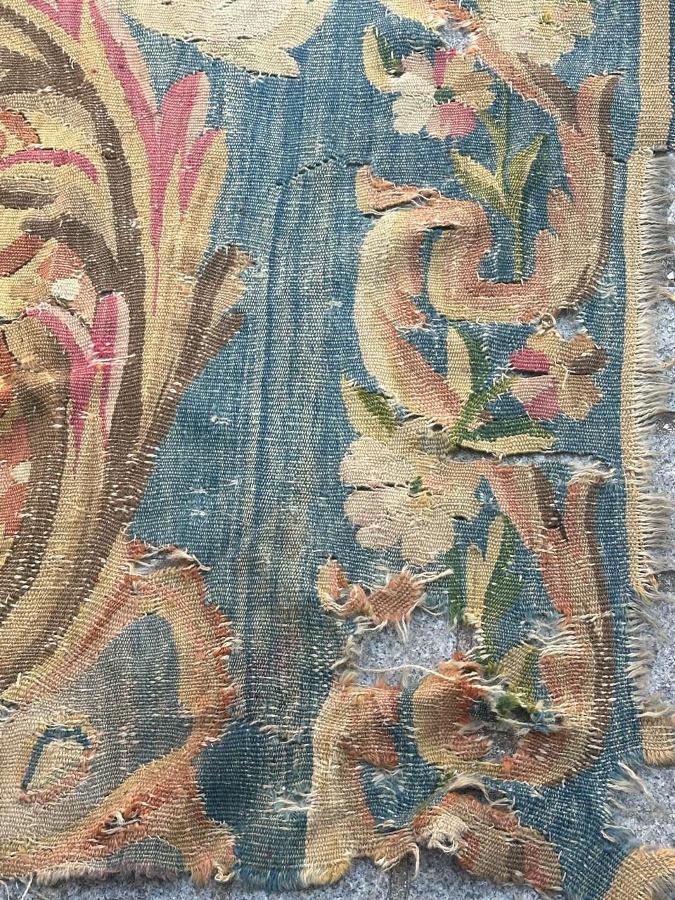 Pretty fragment of an very old Aubusson rug Tapestry For Sale 11