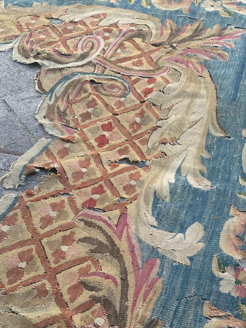 Pretty fragment of an very old Aubusson rug Tapestry For Sale 12