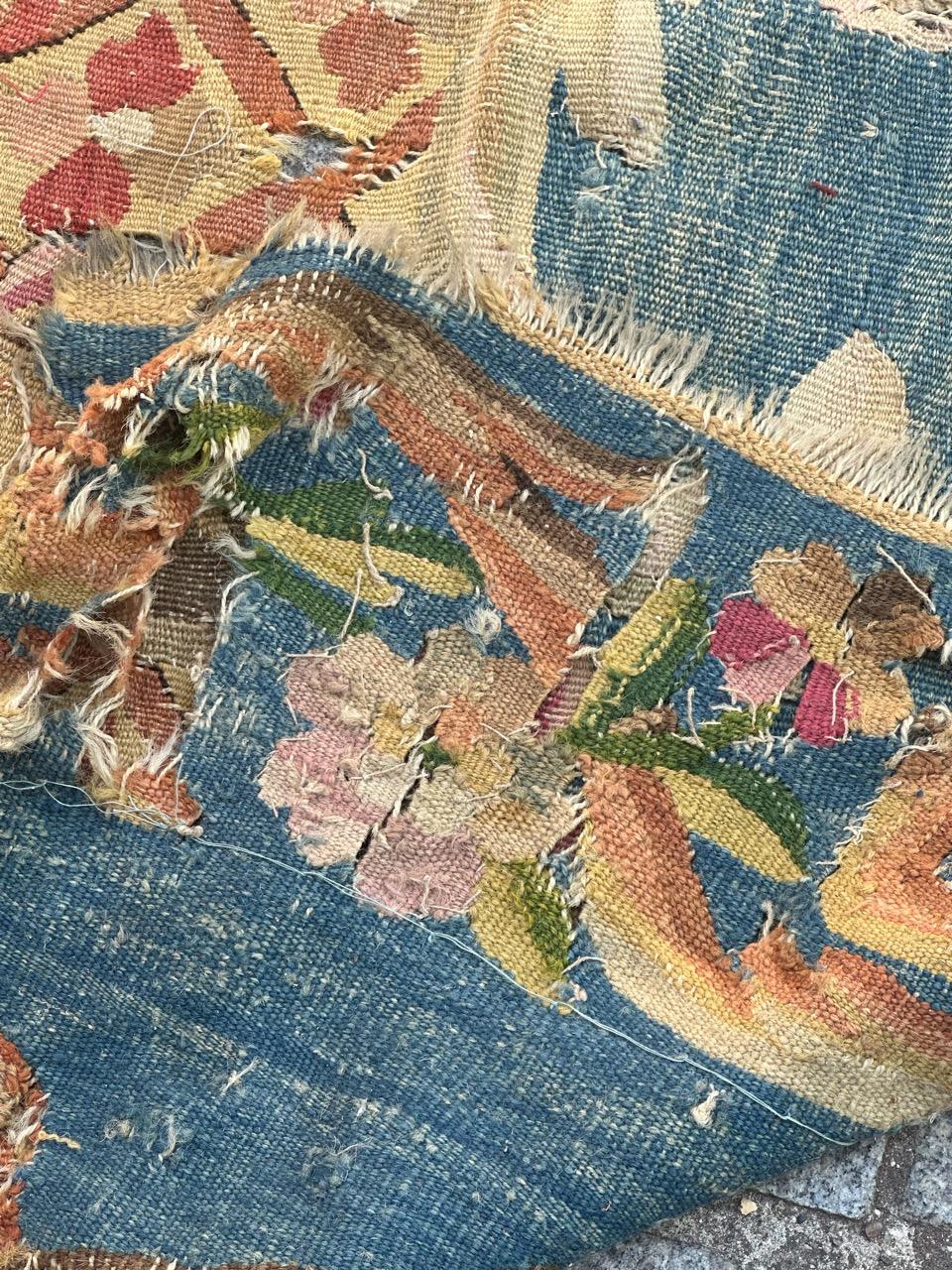 Pretty fragment of an very old Aubusson rug Tapestry For Sale 13