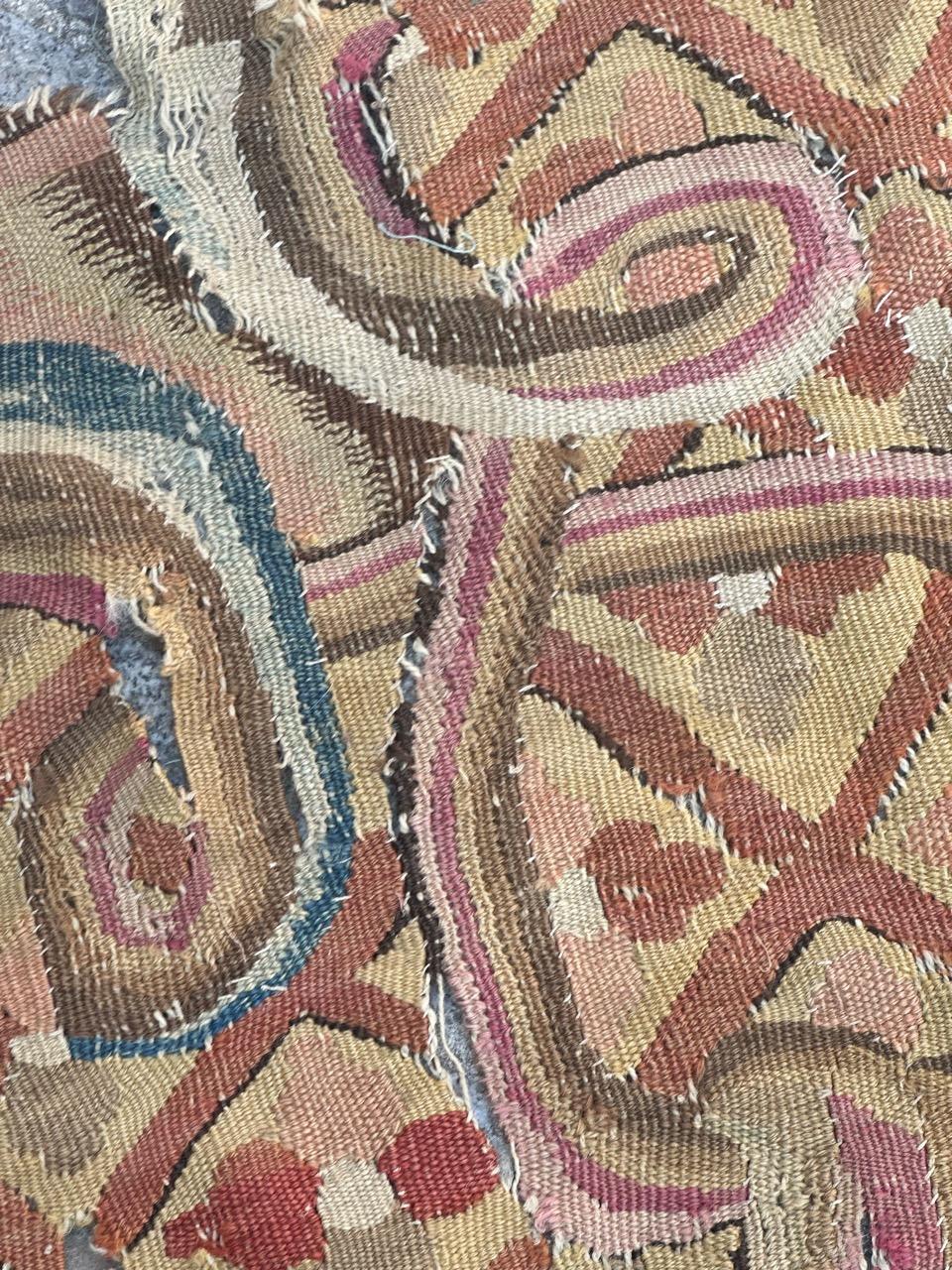 19th Century Pretty fragment of an very old Aubusson rug Tapestry For Sale