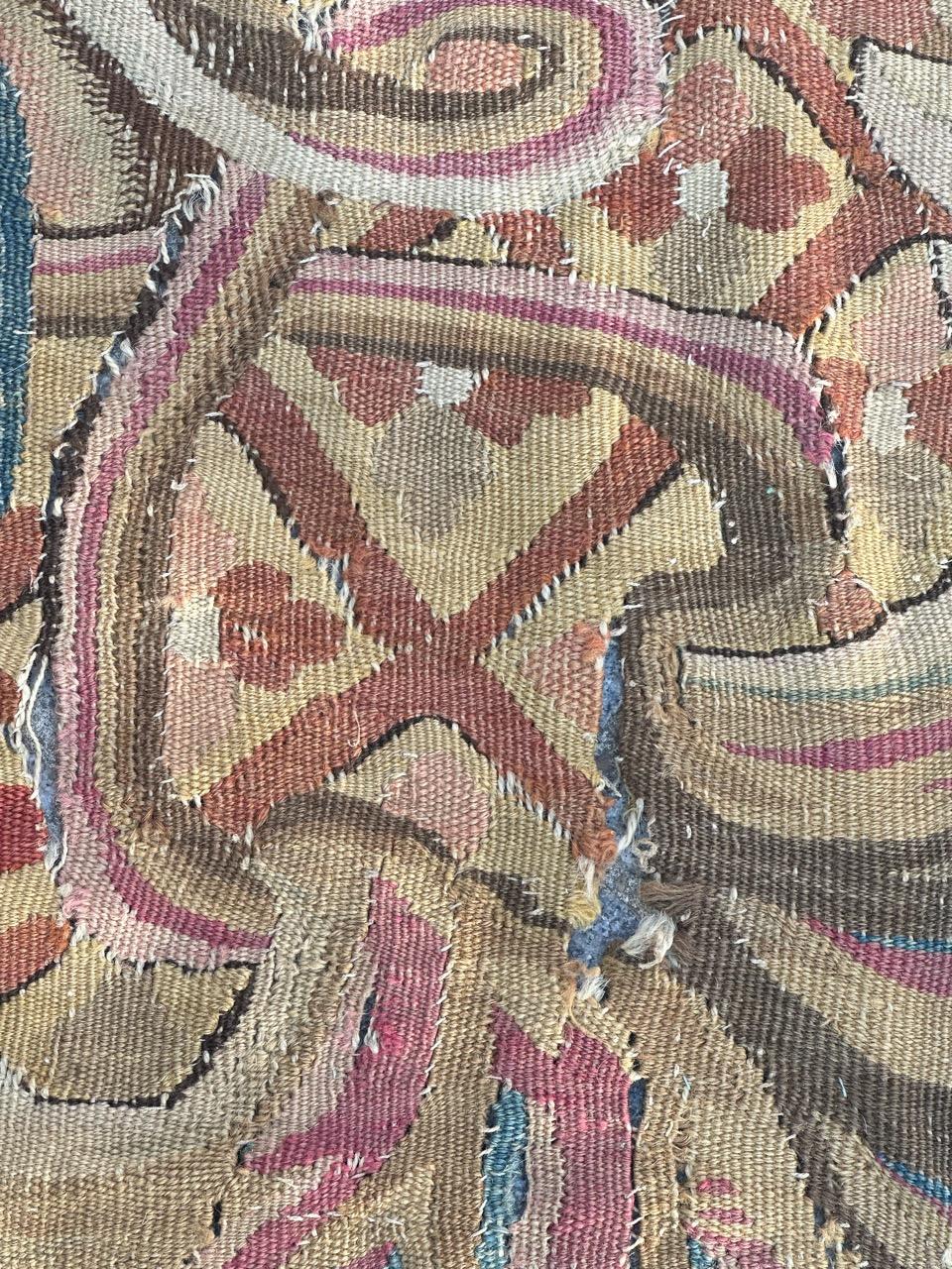 Pretty fragment of an very old Aubusson rug Tapestry For Sale 2