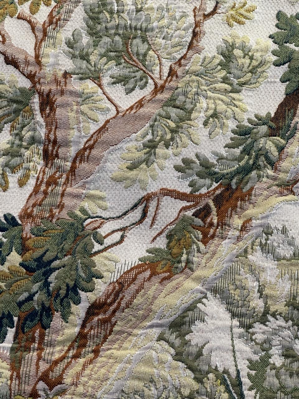 Grazioso arazzo jacquard Halluin francese in stile Aubusson 