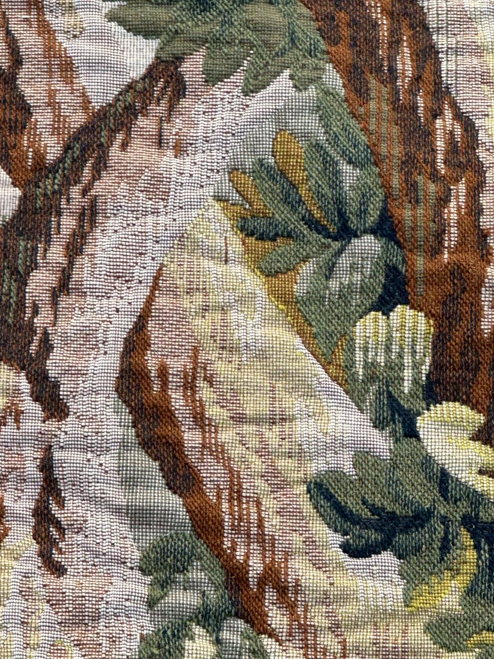 Grazioso arazzo jacquard Halluin francese in stile Aubusson 