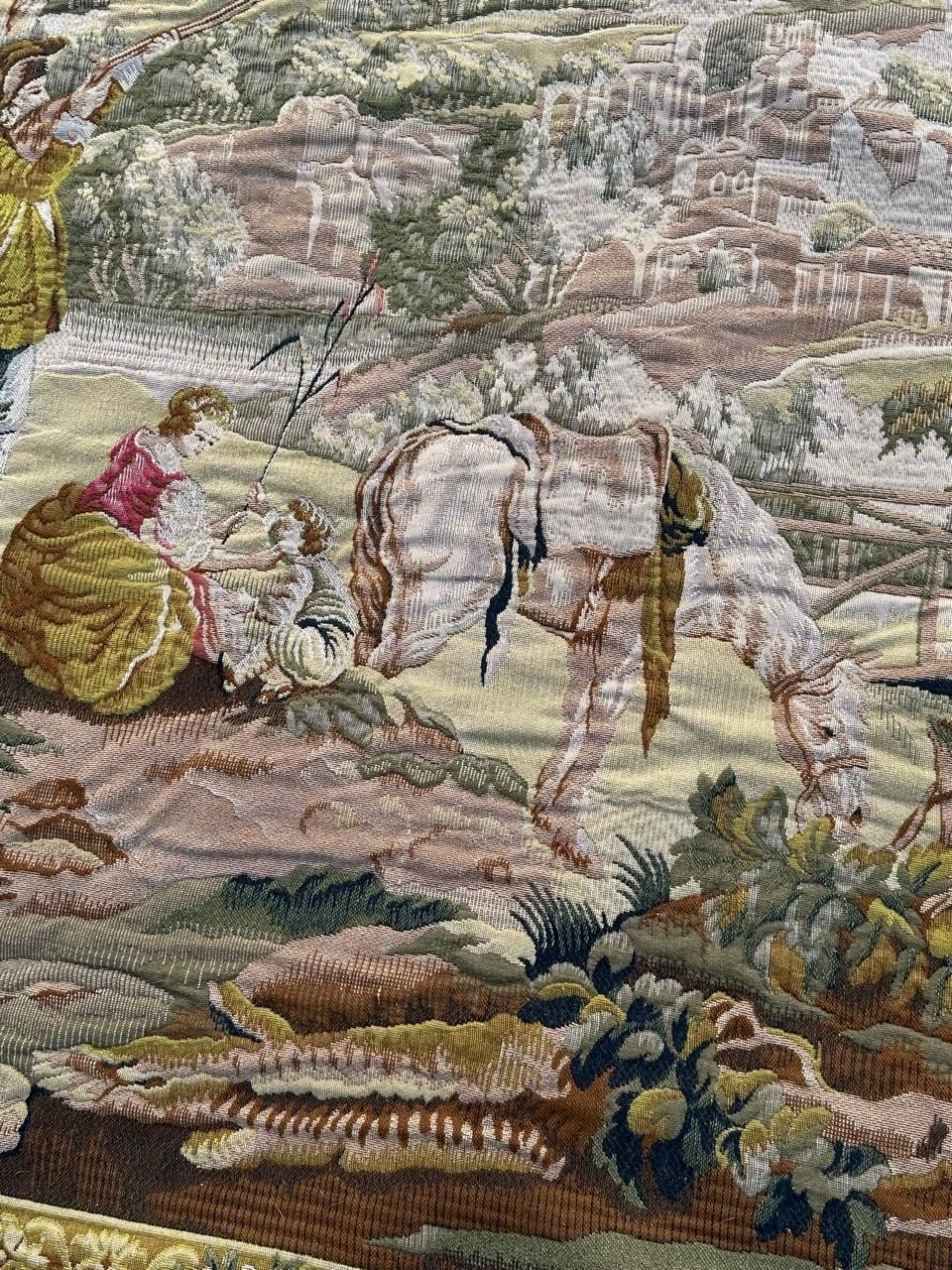 Fatto a macchina Grazioso arazzo jacquard Halluin francese in stile Aubusson 