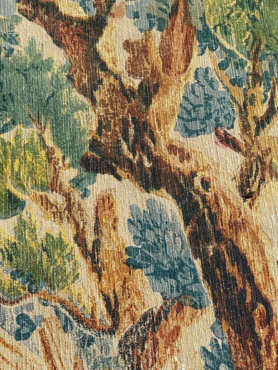 Hübscher französischer Wandteppich im Aubusson-Stil mit Handsiebdruck 