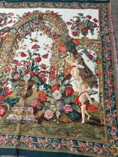 Pretty French Aubusson Style Jacquard Tapestry