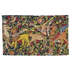 Pretty French Aubusson Style Jacquard Tapestry "médiéval"