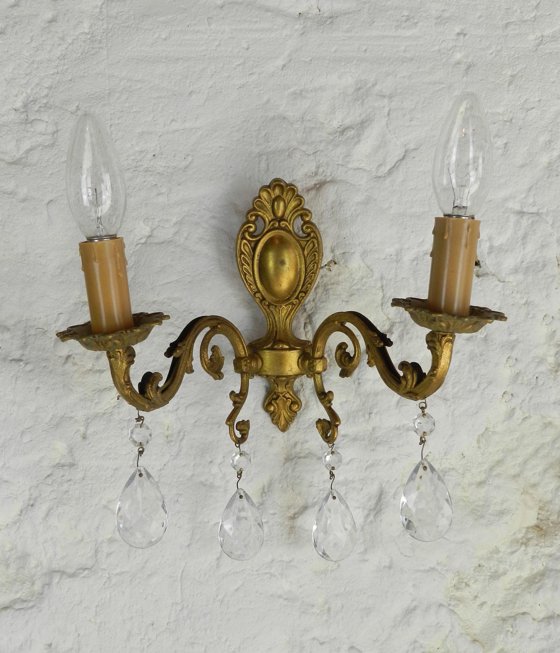 Pretty French Chandelier & Matching Wall Sconces For Sale 1