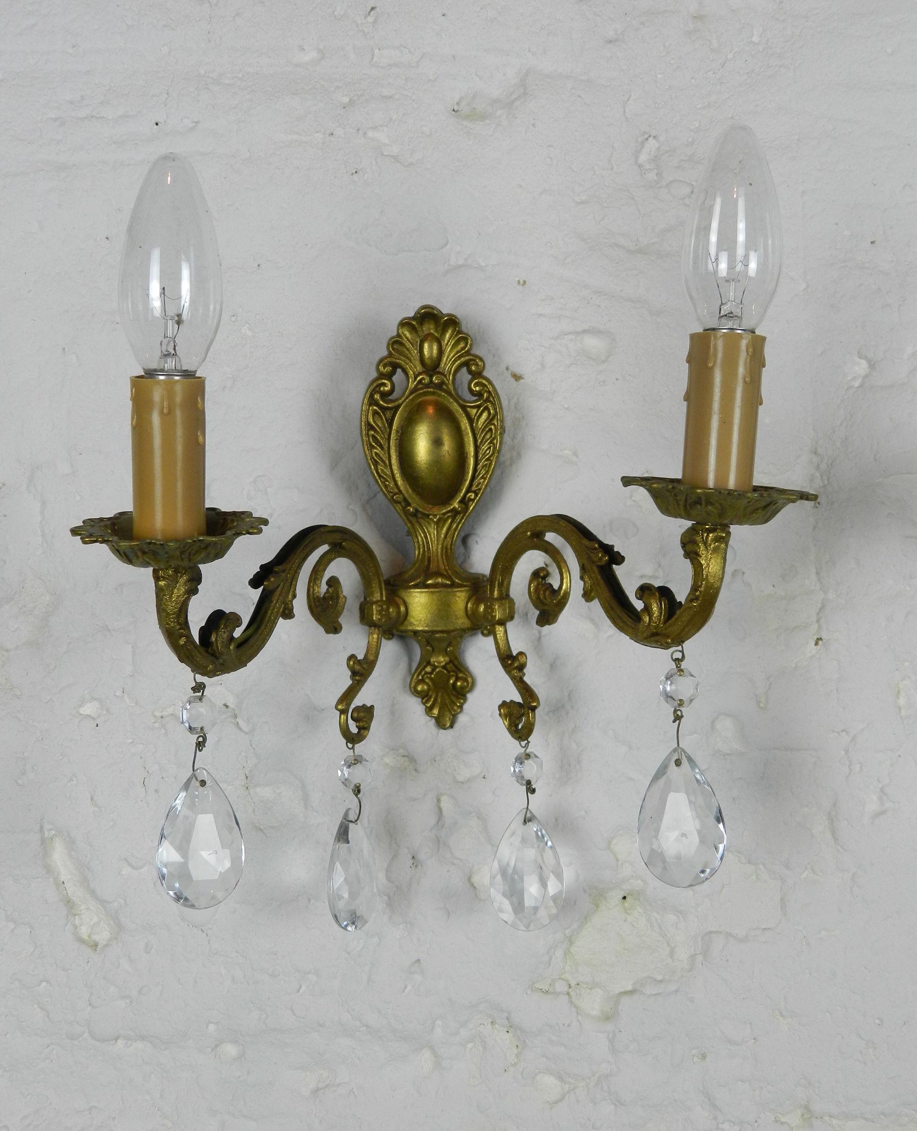 Pretty French Chandelier & Matching Wall Sconces For Sale 4