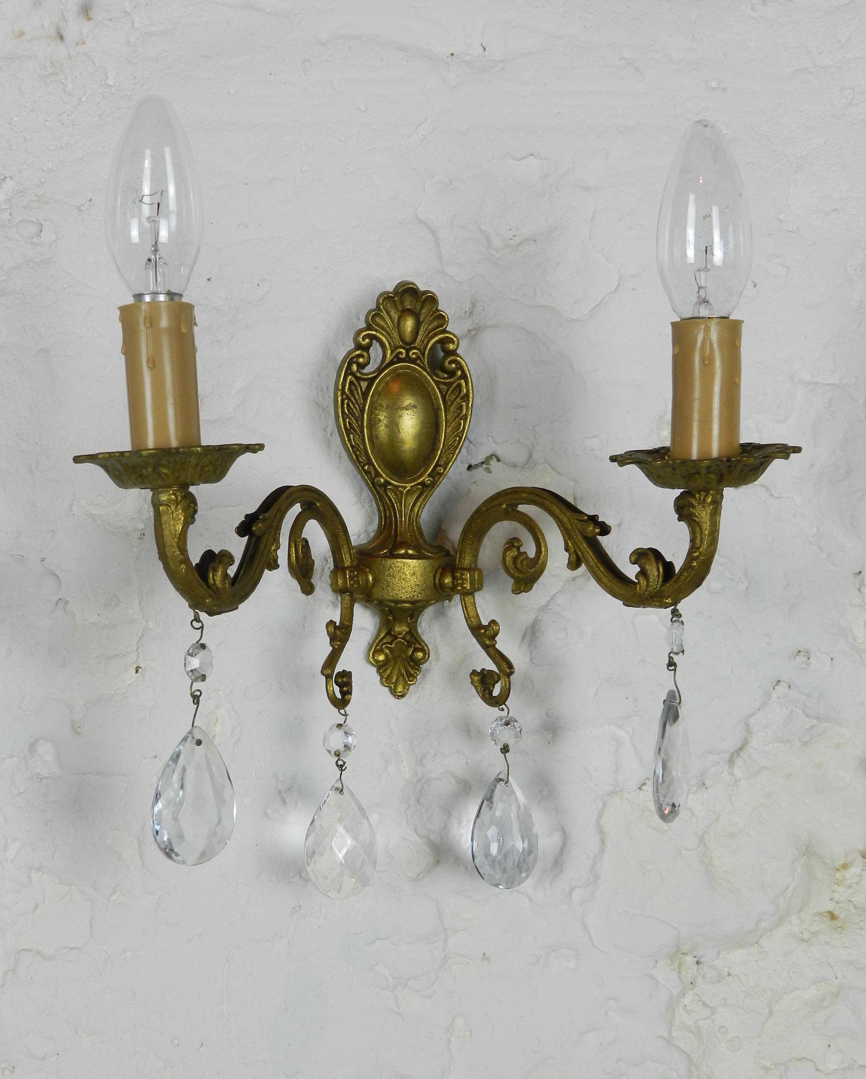 Pretty French Chandelier & Matching Wall Sconces For Sale 6