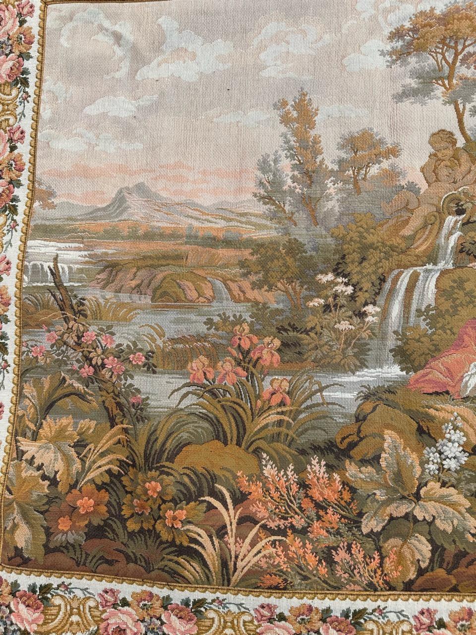 Machine-Made Bobyrug’s Pretty French « rendez-vous galant » Design Jaquar Tapestry For Sale