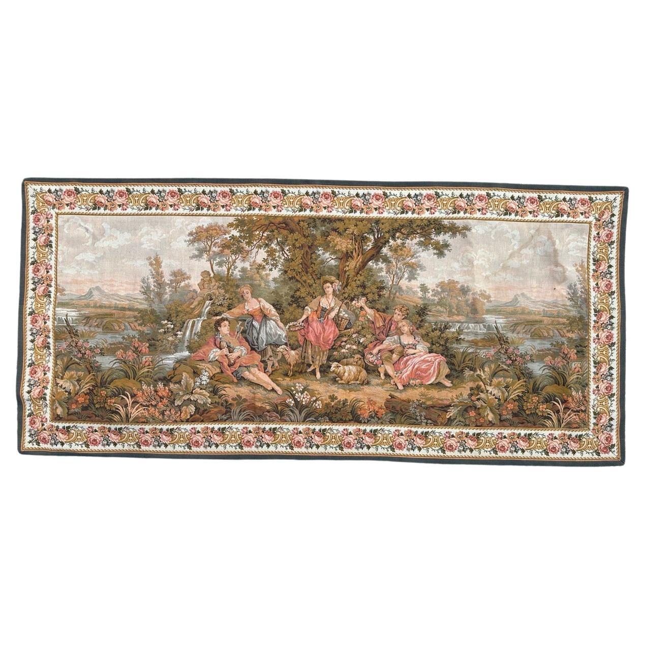 Bobyrug’s Pretty French « rendez-vous galant » Design Jaquar Tapestry For Sale