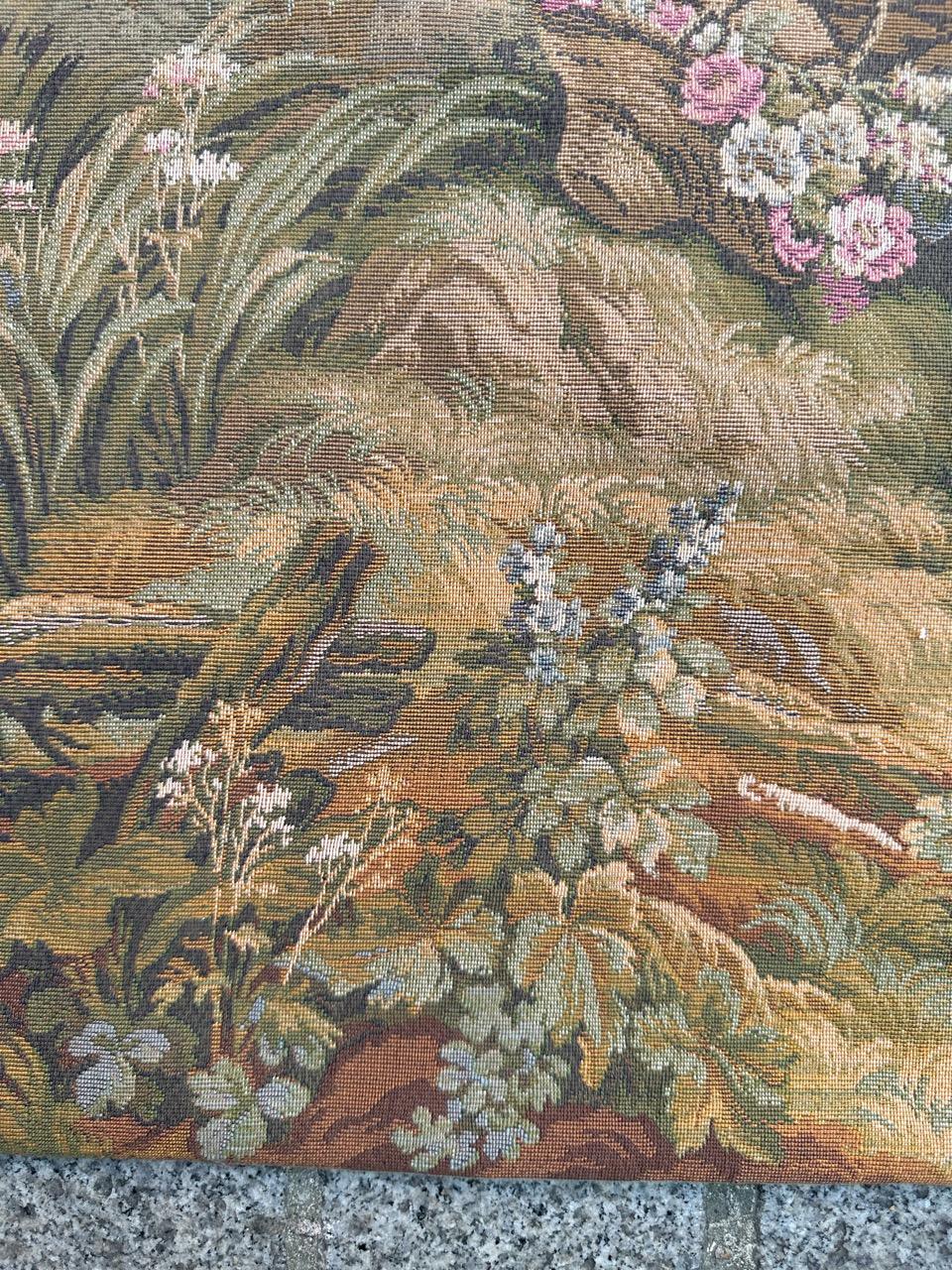 Bobyrug's Pretty French Gallant Scene Jaquar Tapestry (Tapisserie Jaquar) en vente 5