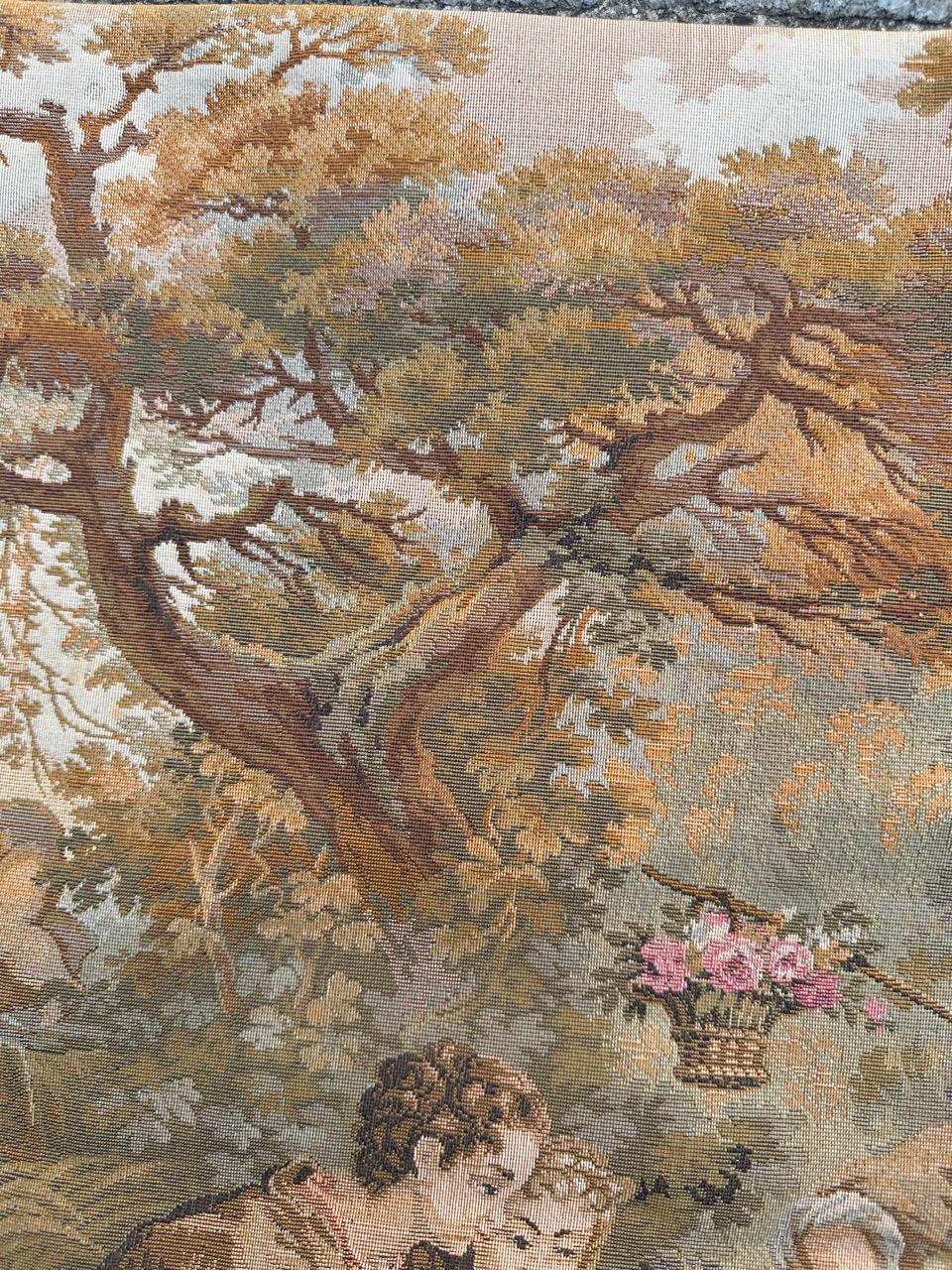 Bobyrug's Pretty French Gallant Scene Jaquar Tapestry (Tapisserie Jaquar) en vente 8