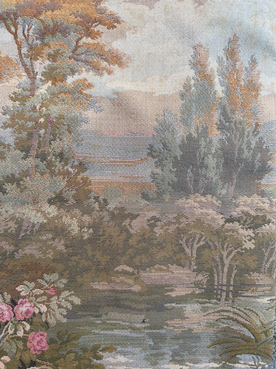 Bobyrug's Pretty French Gallant Scene Jaquar Tapestry (Tapisserie Jaquar) en vente 11