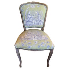 Pretty French Louis XV Painted Wood Side Chair